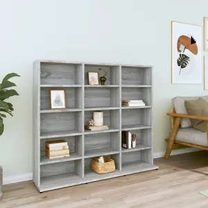 vidaXL CD Cabinet Grey Sonoma 102x23x89.5 cm Engineered Wood