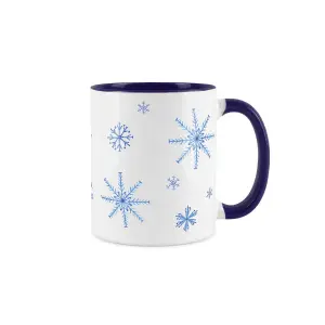 Purely Home Ceramic Snowflakes Christmas Mugs Tea/Coffee Christmas Gift - 4x Mugs