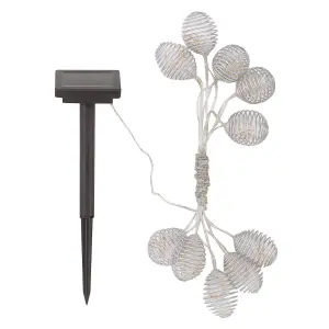 Solar Powered Spiral Lantern LED String Fairy Lights - Outdoor Garden Trellis, Parasol, Patio, Decking, Fence, Wall Decoration