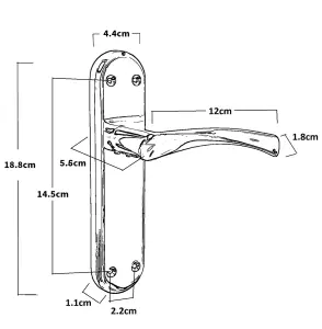 Genova Door Handles Matt Black Twist Lever Latch Marina Backplate