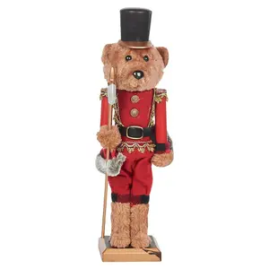 URBNLIVING 60cm Height Christmas Bear Nutcracker Soldier Keepsake Classic Xmas Ornament Luxury Figurine