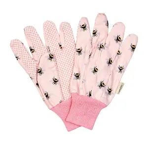 Bee Theme Gardening Gloves with Cotton Grips Triple Pack