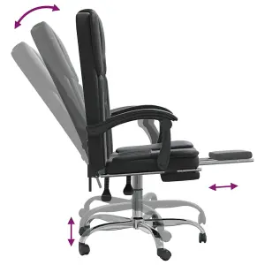 Berkfield Reclining Office Chair Black Faux Leather