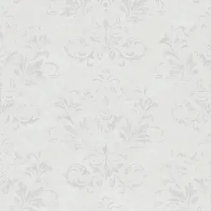 Galerie The New Design Book Grey/Silver Embossed Damask Glitter Wallpaper Roll