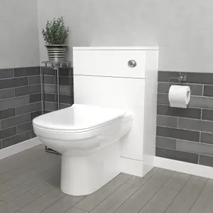 Nes Home Modern 500mm Back To Wall Toilet with WC Bathroom White