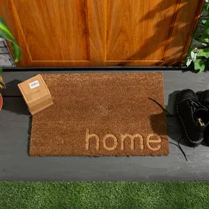 Nicola Spring - Coir Door Mat - 60 x 40cm - Embossed Home