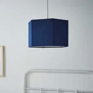 Glow Easy fit Navy Plain Lamp shade (D)33cm