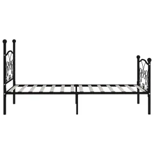 Berkfield Bed Frame with Slatted Base Black Metal 100x200 cm