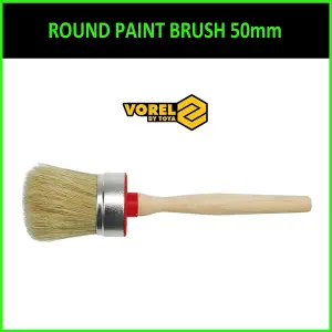 ROUND PAINT BRUSH 50mm Shabby Chic Chalk Paint Pure Bristle Brushes