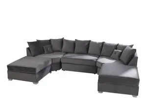 Belling Plush Velvet Steel Sofa Scatterback U Shape