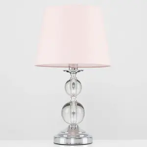 Feist 44.5Cm Clear Table Lamp Pink / LED Bulb