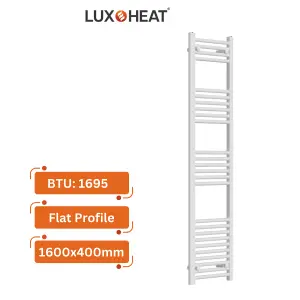 Towel Radiator Rail 1600 x 400 for Central Heating with White Finish