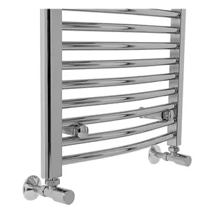 Right Radiators 1100x500 mm Bathroom Curved Heated Towel Rail Radiator Warmer Ladder Chrome