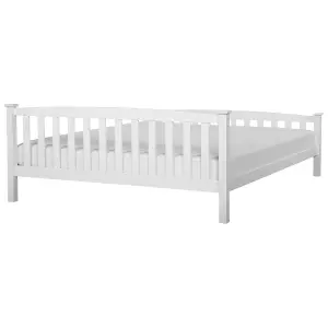 Wooden EU Super King Size Bed White GIVERNY