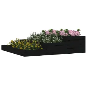 Berkfield Planter Black 107x107x27 cm Solid Wood Pine