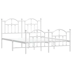 Berkfield Metal Bed Frame with Headboard and Footboard White 140x200 cm