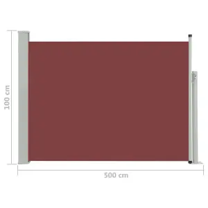 Berkfield Patio Retractable Side Awning 100x500 cm Brown