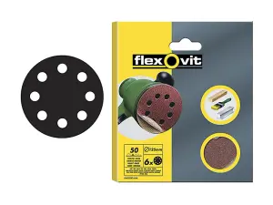 Flexovit Hook & Loop Sanding Disc 125mm Medium 80G (Pack 15)