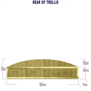 Dome Top Tongue & Groove Fence Panel (Pack of 5) Width: 6ft x Height: 1ft Vertical Interlocking Planks Fully Framed