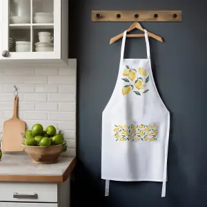 Purely Home Lemons Fruit Apron - Kitchen Cooking & Baking Apron with Adjustable Neck