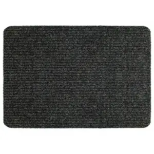 Groundsman Basic Ribbed Indoor Door Mat Anthracite (40cm x 60cm)