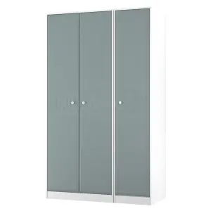 San Jose Ready assembled Contemporary Duck egg blue & white Tall Triple Wardrobe (H)1960mm (W)1108mm (D)530mm