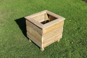 Square Planters, Wooden Garden Pot/Tub for Plants - L40 x W40 x H40 cm - Fully Assembled