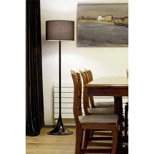 Luminosa Floor Lamp Black with Shade, E27