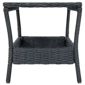 Berkfield Garden Table Dark Grey 45x45x46.5 cm Poly Rattan