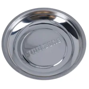 Magnetic Parts Tray Dish Storage Holder Circular Round Stainless Steel 6"