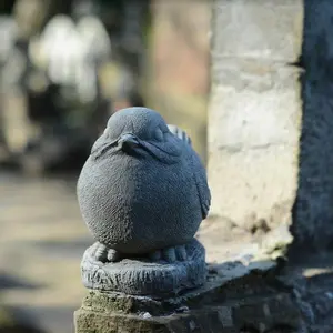 Adorable and Charming Stone Cast Robin Ornament