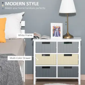 HOMCOM Simple Chest of 6 Drawers Storage Cabinet for Dining & Living Room