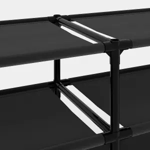 3-Tier Large Open-Style Shoe Rack in Black, Assembly Required