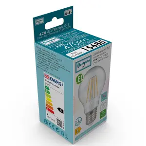 Crompton Lamps LED GLS 4.2W E27 Filament (5 Pack) Warm White Clear (40W Eqv)