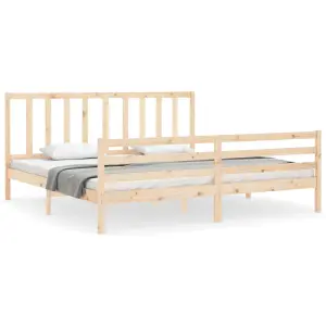 Berkfield Bed Frame with Headboard 200x200 cm Solid Wood