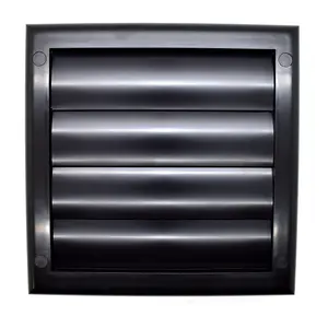 Black Gravity Grille 100 mm / 4" External Ducting Air Vent with Round Spigot and Non-Return Gravity Shutters for Extractor Fans