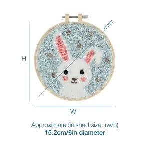 P/NEEDLE BUNNY - Punch Needle Kit: Floss and Hoop: Bunny - Trimits