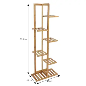 6 Tier 7 Pot Wood Plant Stand for Room Corner Balcony Patio 1250mm(H)