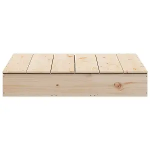 Berkfield Sandpit with Cover 111x111x19.5 cm Solid Wood Pine