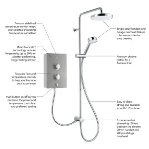 Mira Decor Dual Silver effect Manual Electric Shower, 10.8kW