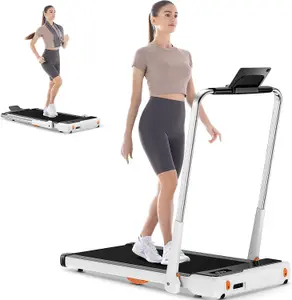 2.5HP Electric Treadmill with Double Shock Absorbent,Widened Running Belt,1-10KM/H Speed Range-White