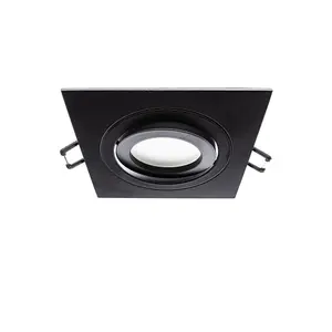 Luminosa Recessed Downlight Light Square Tilting Helium Black