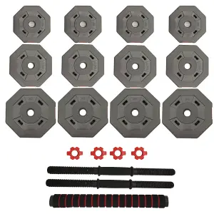 SunDaze Barbell Dumbbell Set 30kg Weight Plates Kit Fitness Gym