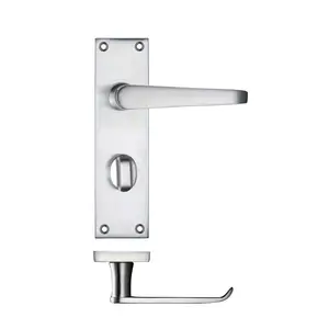 Thon Bathroom Door Handle (Set of 2) Satin Chrome