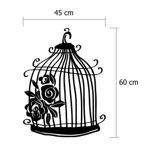 Decortie Modern Metal Wall Art Cage Home Ornament Decorative Minimalist Design Hanging Wall Sculpture, Black