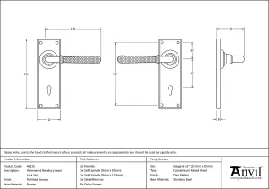 From The Anvil Polished Bronze Hammered Newbury Lever Lock Set