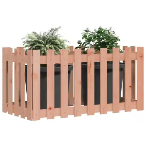 Berkfield Garden Raised Bed with Fence Design 100x50x50 cm Solid Wood Douglas