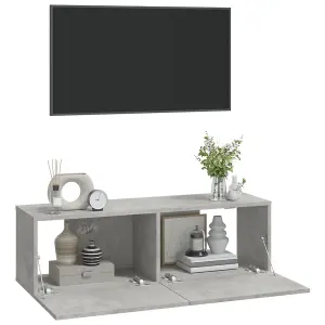 Berkfield Wall TV Cabinets 2 pcs Concrete Grey 100x30x30 cm Engineered Wood