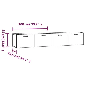 Berkfield Wall Cabinets 2 pcs White 100x36.5x35 cm Engineered Wood