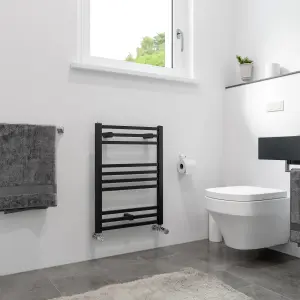 Agadon Willow Designer Towel Radiator 677 x 500 mm Black - 928 BTU - 10 Years Guarantee